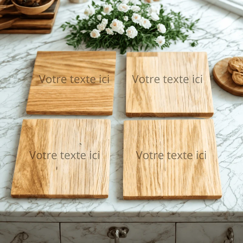 Dessous de Verre personnalisé - Chêne